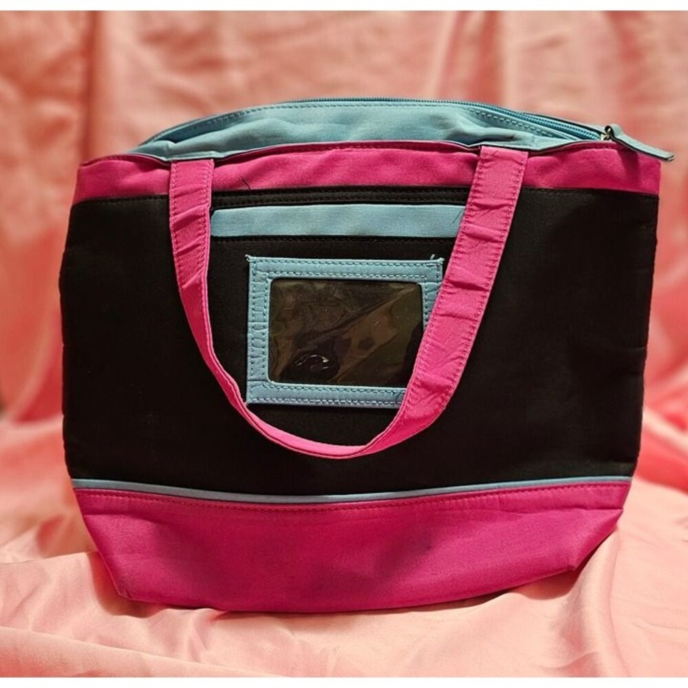 Scentsy Insulated Tote Bag 13"x10" Pink Black Blue Zipper Closure – EUC